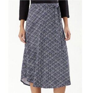 Tommy Bahama Blue Midi A-Line Skirt with Tie Front